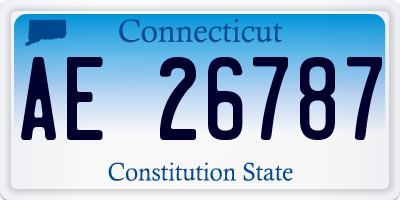 CT license plate AE26787