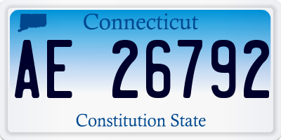 CT license plate AE26792