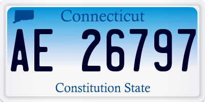 CT license plate AE26797