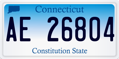 CT license plate AE26804