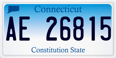 CT license plate AE26815