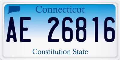 CT license plate AE26816