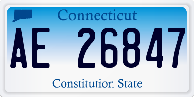 CT license plate AE26847