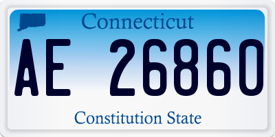 CT license plate AE26860