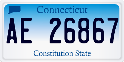 CT license plate AE26867