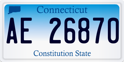 CT license plate AE26870