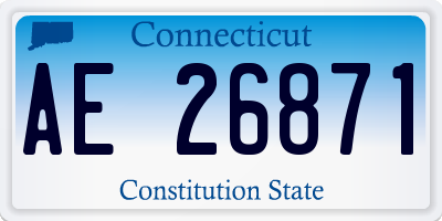 CT license plate AE26871