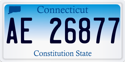 CT license plate AE26877
