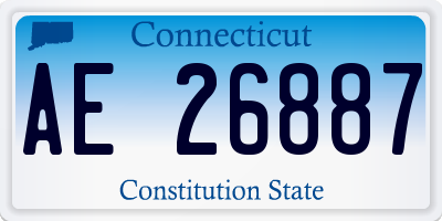 CT license plate AE26887