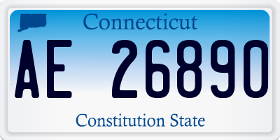 CT license plate AE26890