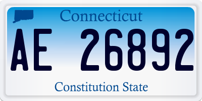 CT license plate AE26892