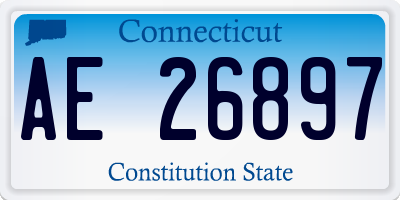 CT license plate AE26897