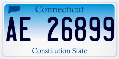 CT license plate AE26899