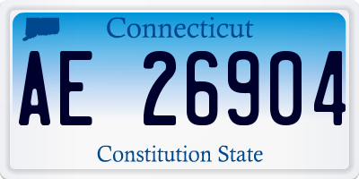 CT license plate AE26904