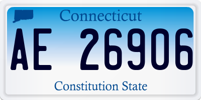 CT license plate AE26906