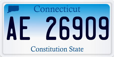 CT license plate AE26909