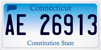 CT license plate AE26913