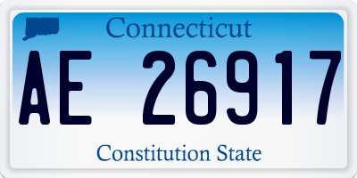 CT license plate AE26917