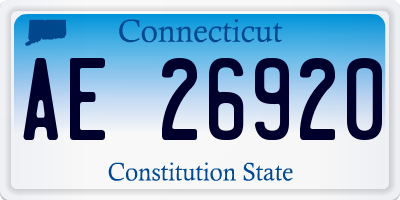 CT license plate AE26920