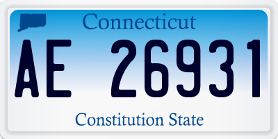 CT license plate AE26931