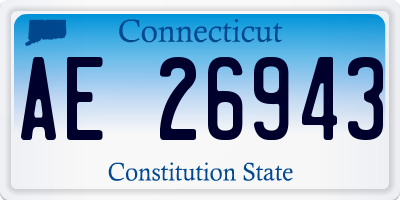 CT license plate AE26943