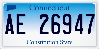 CT license plate AE26947