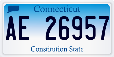 CT license plate AE26957
