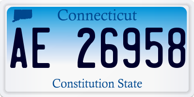 CT license plate AE26958