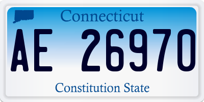 CT license plate AE26970