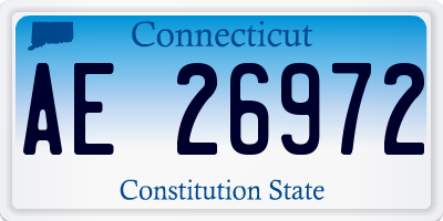 CT license plate AE26972