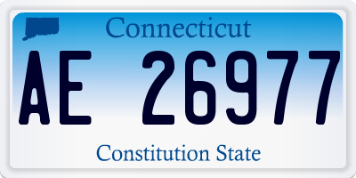 CT license plate AE26977