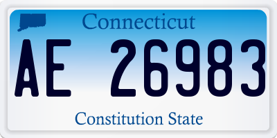 CT license plate AE26983