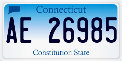 CT license plate AE26985