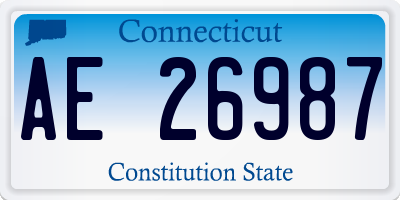 CT license plate AE26987
