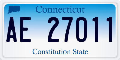 CT license plate AE27011
