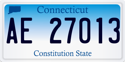 CT license plate AE27013