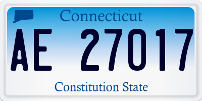 CT license plate AE27017