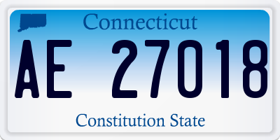 CT license plate AE27018