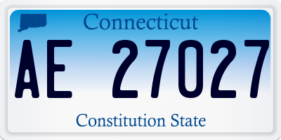 CT license plate AE27027