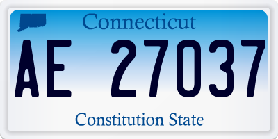 CT license plate AE27037