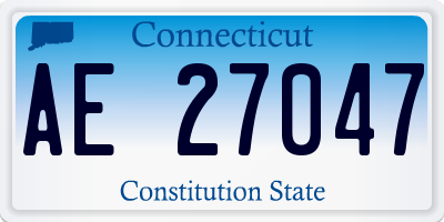 CT license plate AE27047