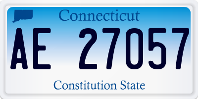 CT license plate AE27057