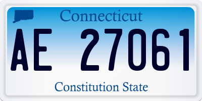 CT license plate AE27061