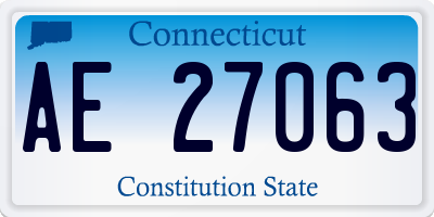 CT license plate AE27063
