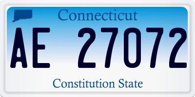 CT license plate AE27072