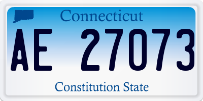 CT license plate AE27073