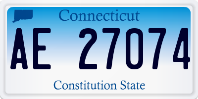 CT license plate AE27074
