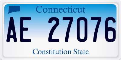 CT license plate AE27076