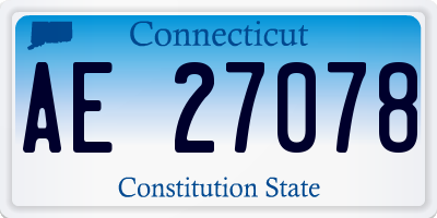 CT license plate AE27078