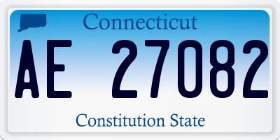 CT license plate AE27082
